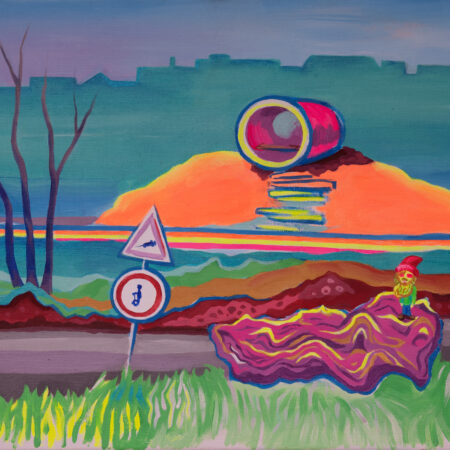 Veselé setkání s trpaslíkem na cestě ke Karlínskému přístavu